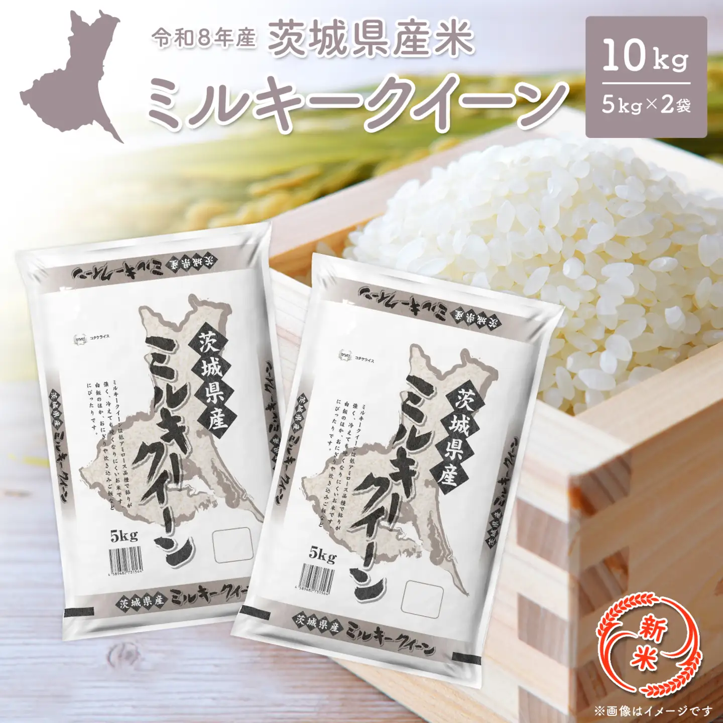【新米/白米】令和8年10月発送 ミルキークイーン 茨城県産 10kg(5kg×2袋) K2661