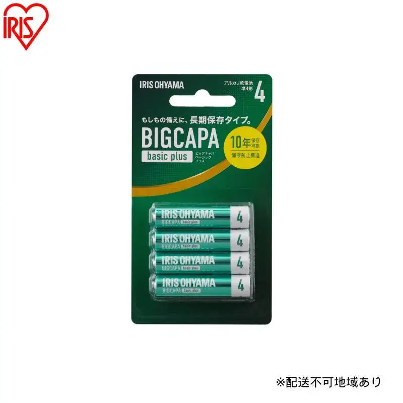 【4本×12パック】BIGCAPA basic plus アルカリ乾電池 単4形 4本パック LR03Bbp/4B 乾電池 単4 アルカリ 4本パック アイリスオーヤマ BIGCAPA basic＋単4形アルカリ乾電池4本パック アルカリ乾電池 アルカリ電池 乾電池4本パック 単4形 単四 単四形