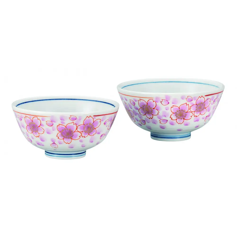 九谷焼 組飯碗・金彩桜