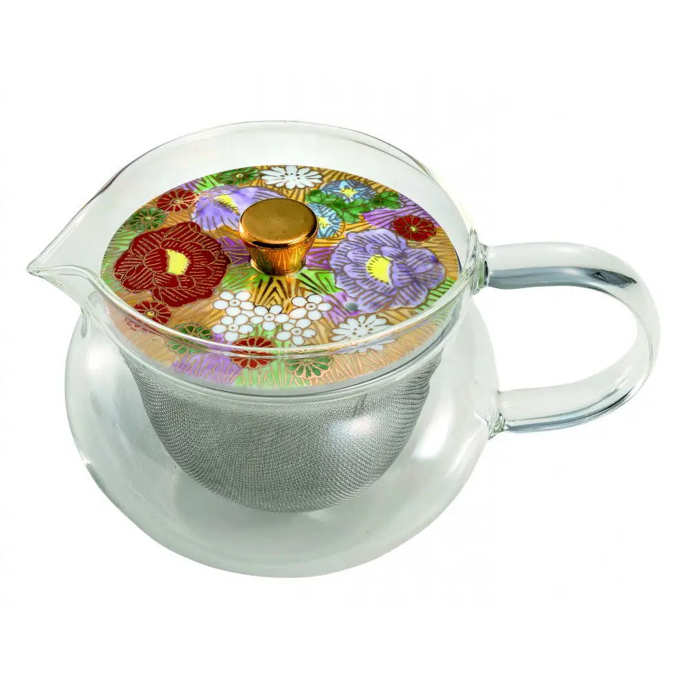 九谷焼 九谷和ポットNAGOMI POT・金花詰　赤