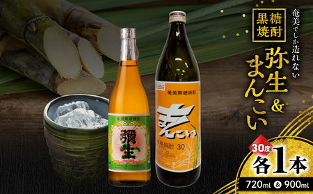 奄美 でしか造れない 黒糖焼酎 弥生（ 30度 720ml ）& まんこい （ 30度 900ml ） 2本入セット A185-016 焼酎 酒 お酒 アルコール 黒糖 本格焼酎 奄美でしか造れない セット 受賞 優等賞受賞 ロック 水割り お湯割り 美味しい 川崎商店 ふるさと納税 鹿児島 奄美市 おすすめ ランキング プレゼント ギフト