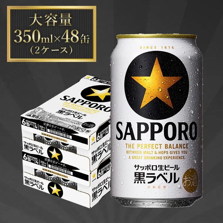 サッポロ ビール 黒ラベル 生ビール 350ml×24本×2箱 48本 千葉県 船橋市 缶ビール お酒