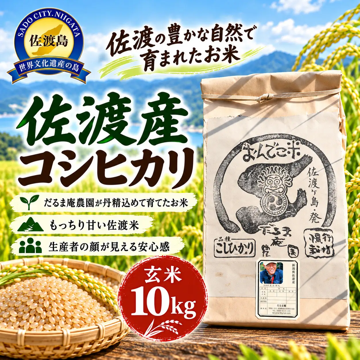 コシヒカリ 玄米 10キロ | 新潟県 佐渡市 コシヒカリ