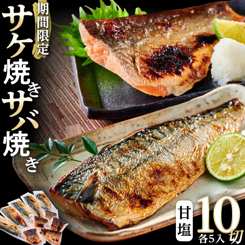 数量限定 甘塩サバ焼き 甘塩サケ焼き 各5個 セット