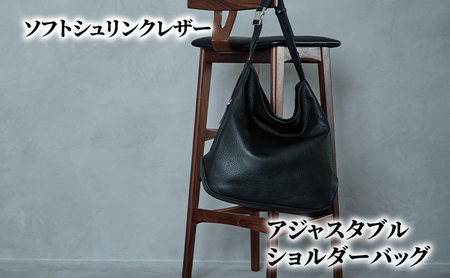 バッグ シュリンクレザー ショルダー バッグ グレー
