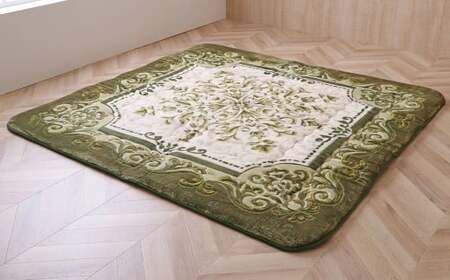厚さ40mmであったかい ふっくら敷 シャルマン 195cm×245cm GN（グリーン） こたつ敷布団 こたつ敷き こたつ布団 こたつ コタツ 炬燵 福岡県 柳川市
