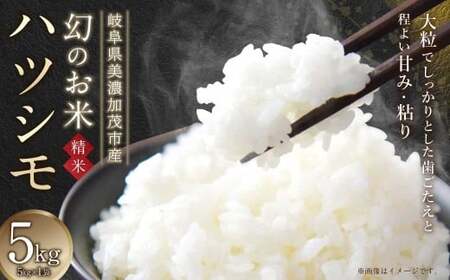 令和8年産 岐阜県美濃加茂市蜂屋地区で作ったお米 ハツシモ 5kg 【2026年11月下旬～3月下旬発送予定】