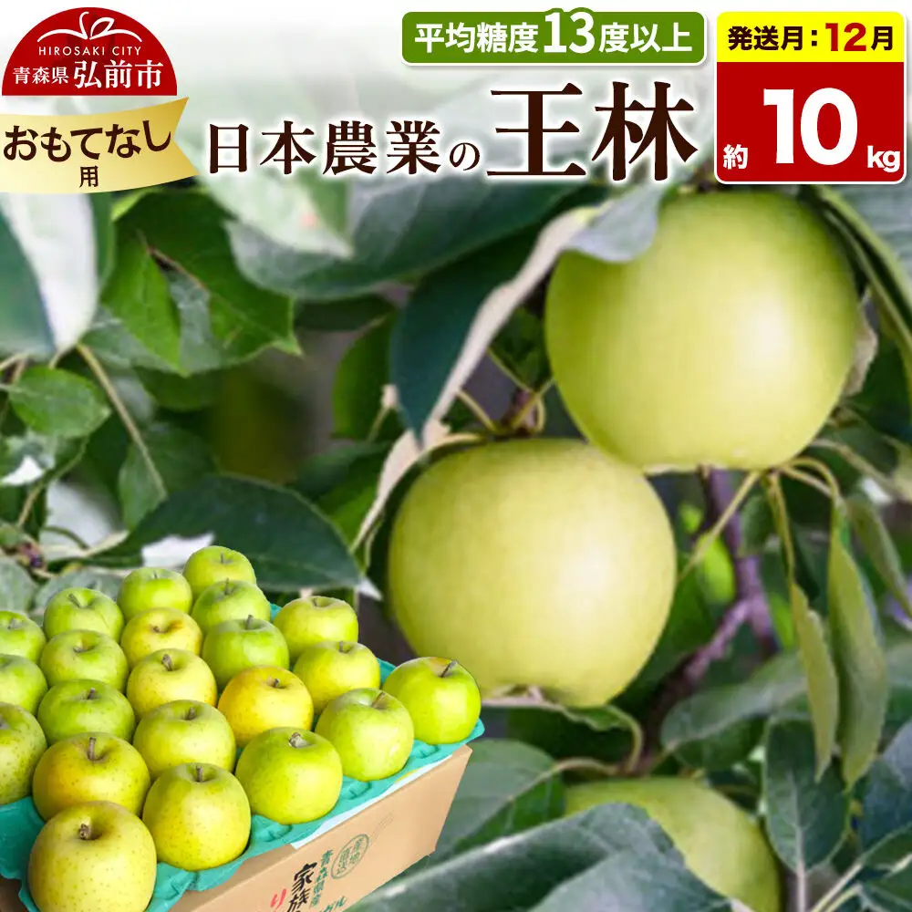 【26年12月発送】りんご 王林【おもてなし用】約10kg 平均糖度13度以上 青森県 弘前市 果物 フルーツ 林檎 リンゴ くだもの
