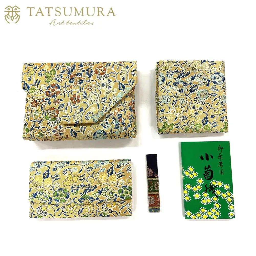 【龍村美術織物】早雲寺（金）茶道具5点セット（出帛紗など）｜京都 茶道 人気
