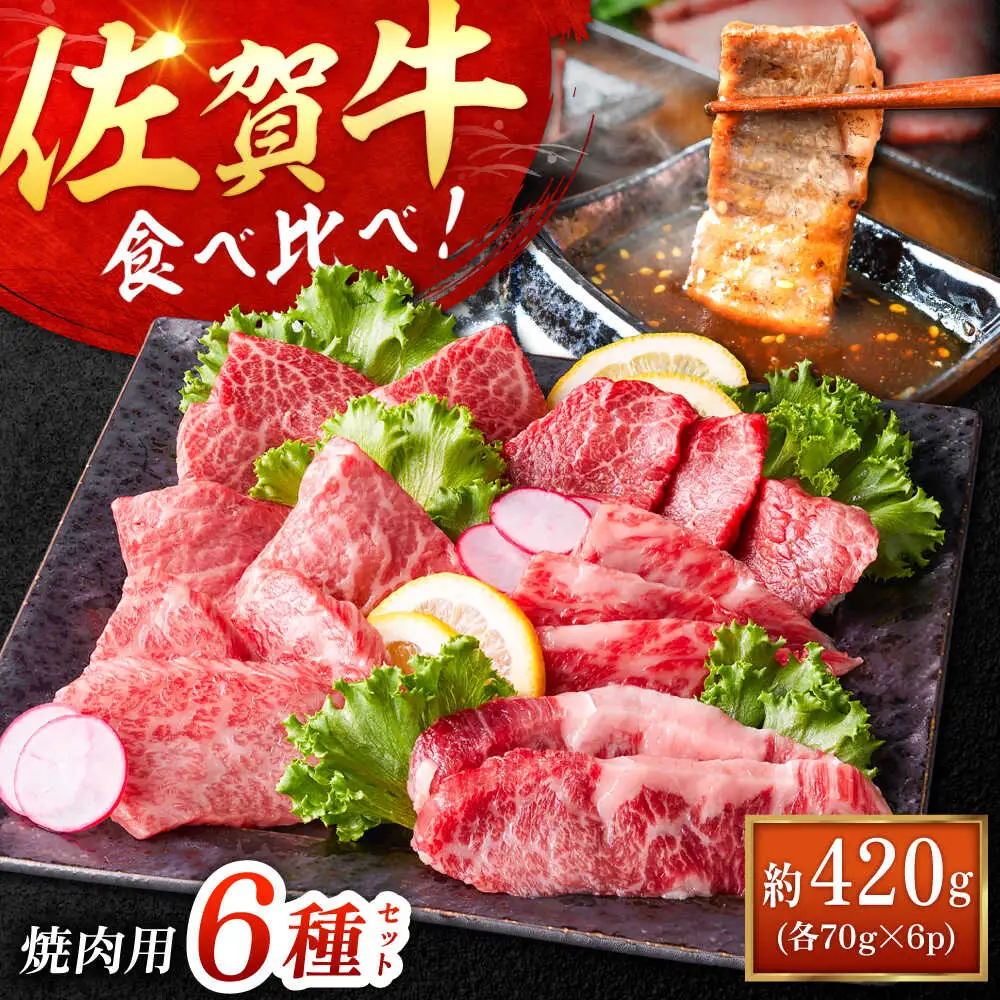 艶さし！【A4～A5】希少部位!佐賀牛おまかせ焼肉6種盛りセット 吉野ヶ里町/株式会社MEAT PLUS[FDB078]