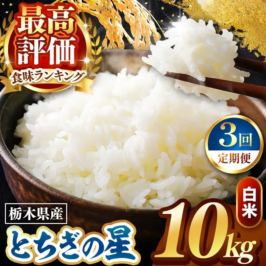 令和8年度産 先行予約 【定期便3回】とちぎの星 白米 約10kg