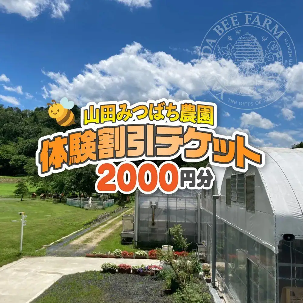 ［山田みつばち農園］体験割引チケット（2000円分）049-a001