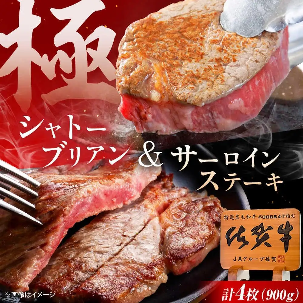 佐賀牛 シャトーブリアン・サーロインステーキセット 計900g[UEM063]佐賀牛ステーキ