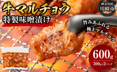 ＜訳アリ＞牛マルチョウ　特製味噌漬け　0.6kg(300g×2）【2026年10月発送】