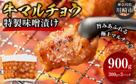 ＜訳アリ＞牛マルチョウ　特製味噌漬け　0.9kg(300g×3）【2026年9月発送】
