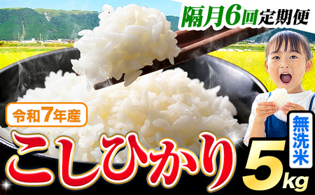 【隔月6回 定期便】無洗米こしひかり 5kg《お申込み翌月から出荷》