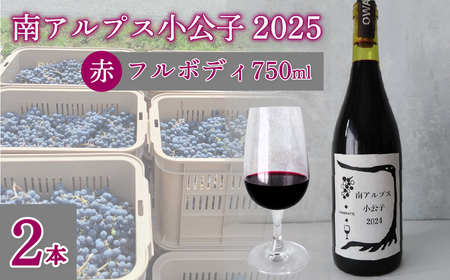 【自然派】フルボディ15度赤ワイン 南アルプス小公子2025　黒　2本 ALPEL009