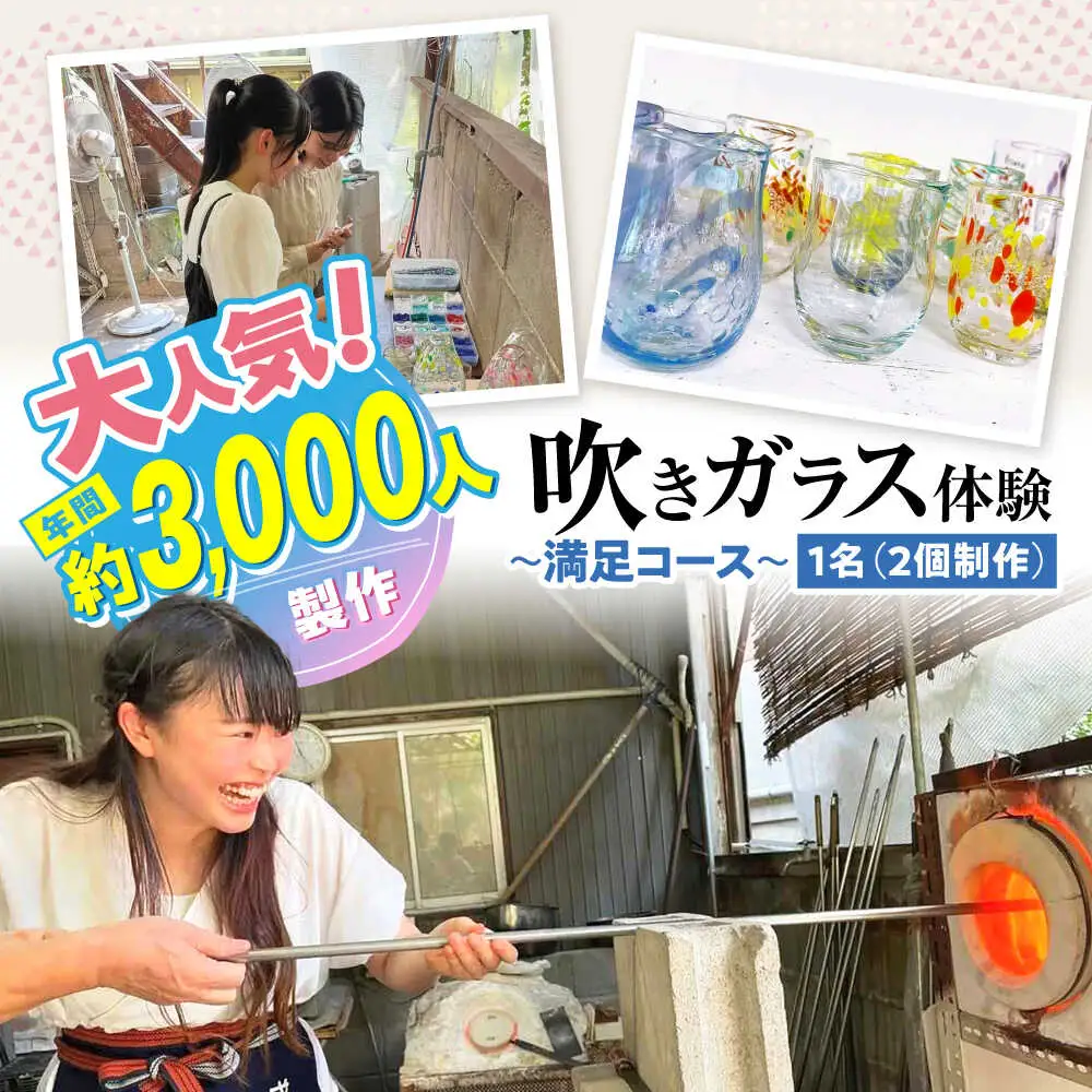 吹きガラス体験1名（2個制作）〜満足コース〜 【バルト工房】 / 体験 チケット ガラス工房 / 瀬戸市[BBDT001]