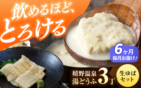 定期便  嬉野温泉湯どうふ3丁＋生ゆばセット藤川とうふ店 [NBT111] 全6回