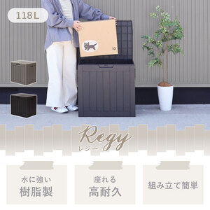 収納 ストレージボックス Regy(レジー) 118L 選べるカラー 収納庫 物置 物置き 物入れ ゴミストッカー ダストボックス 宅配ボックス 置き配ボックス ベンチ 倉庫 小型 屋外 屋外用 家庭用 DIY エクステリア インテリア 雑貨 兵庫 兵庫県 小野市 グレージュ