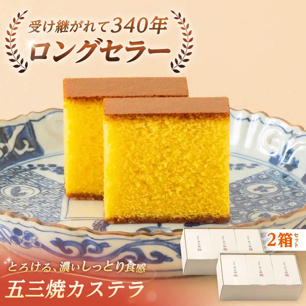 松翁軒 五三焼カステラ (半棹3本入)2箱セット / カステラ かすてら 五三焼カステラ ごさんやき 高級 スイーツ 菓子 和菓子 ギフト 贈答 お年賀 お持たせ / 諫早市 / 株式会社松翁軒[AHCT018]
