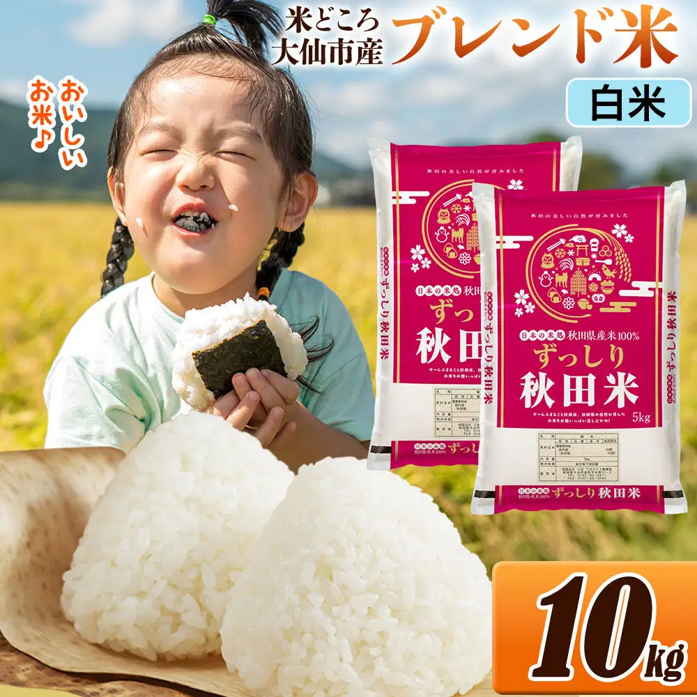 米 米どころ 秋田県大仙市産 ブレンド米 令和7年産【白米】10kg（5kg×2袋）