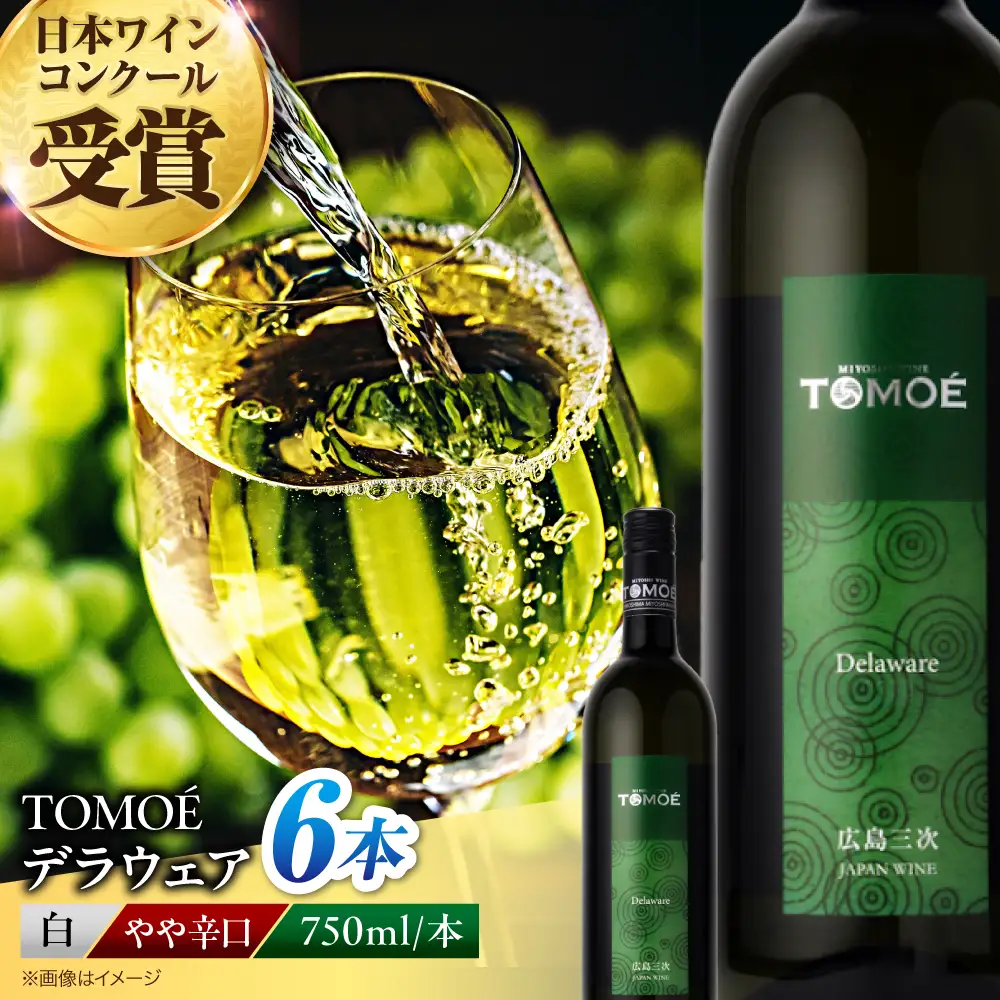 ワイン TOMOE デラウェア 白 やや辛口 750ml×6本 受賞 [APAZ091] 白ワイン