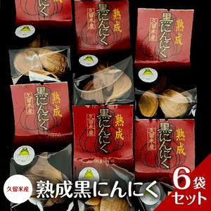 久留米産　熟成黒にんにく　6袋セット_熟成 黒にんにく セット 7粒入り×6袋 久留米産 生にんにく 長時間熟成 自己発酵 アミノ酸 ポリフェノール 豊富 抗酸化作用 抗アレルギー作用 発酵 糖度 ドライフルーツ 食感 自然素材 サプリメント 国産 食品 常温 お取り寄せ 福岡県 久留米市 送料無料 〔Ca102〕