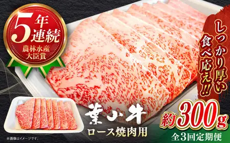 【全3回定期便】【葉山牛】300g　ロース焼肉用 ／ 牛肉 黒毛和牛 神奈川県 特産品【葉山牛ステーキレストラン 角車】[ASBD051]