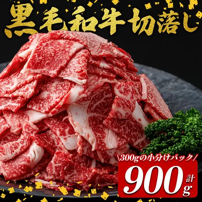 国産 黒毛和牛 切落し 計900g 小分け 真空パック a2-107