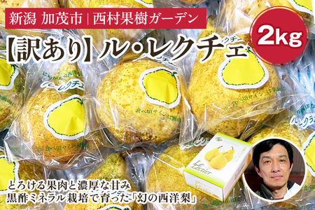 【訳あり】西村の黒酢ミネラル栽培「ル・レクチェ」2kg（5?7玉）《11月下旬～順次発送》