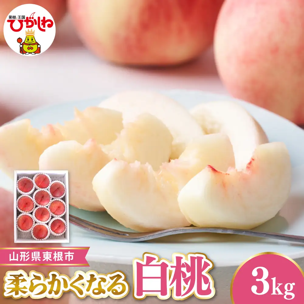 【2026年産】東根産 白桃 秀品 柔らかくなる桃 約3kg 白桃 桃