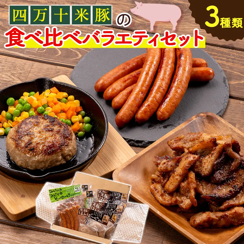 米で育った「しまんと米豚の食べ比べバラエティセット」合計1870g Qjs-22 豚肉 米豚 豚肉セット ハンバーグ ソーセージ スタミナ漬け