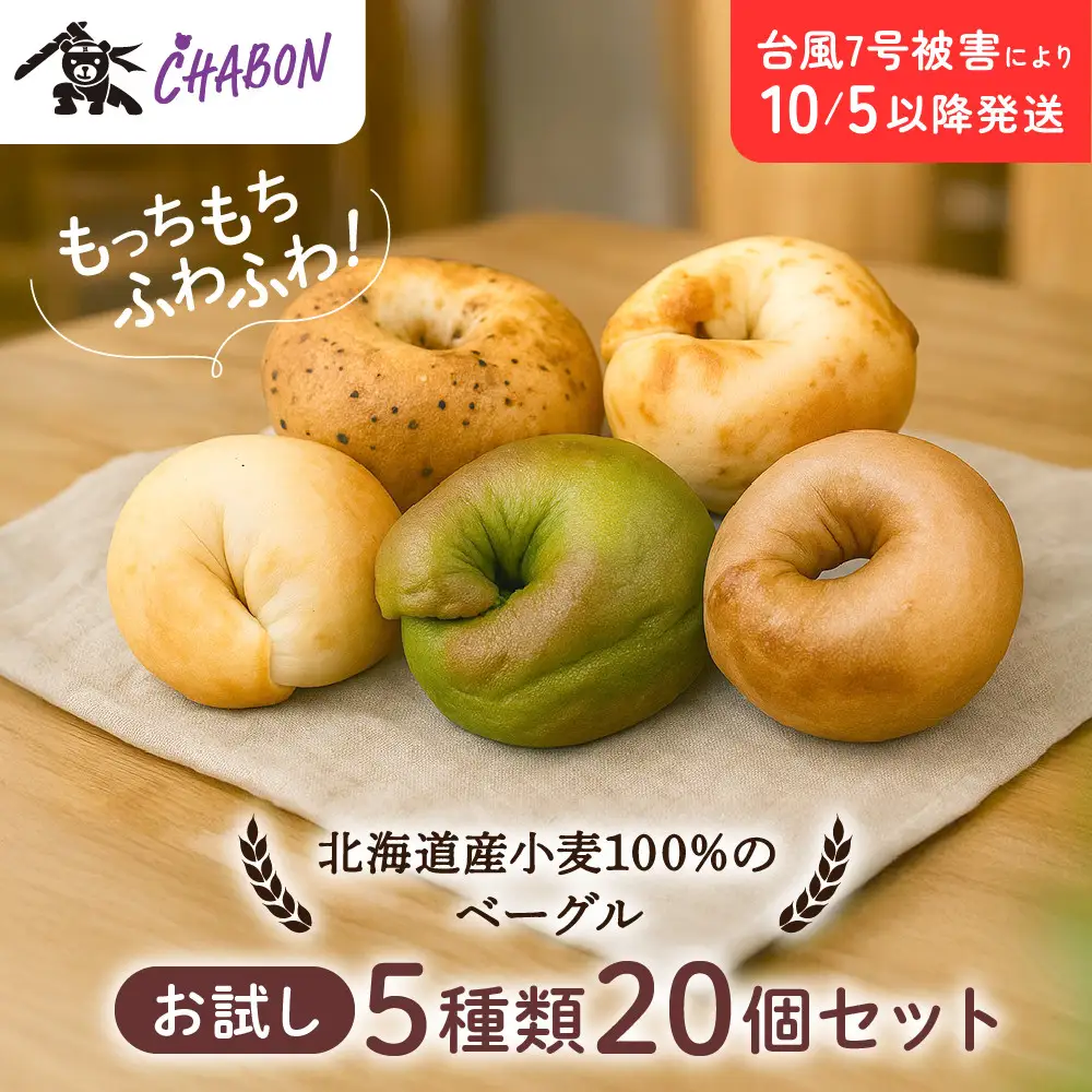 【CHABON】ベーグル お試し5種20個｜ 京都 人気 パンパンパンパン