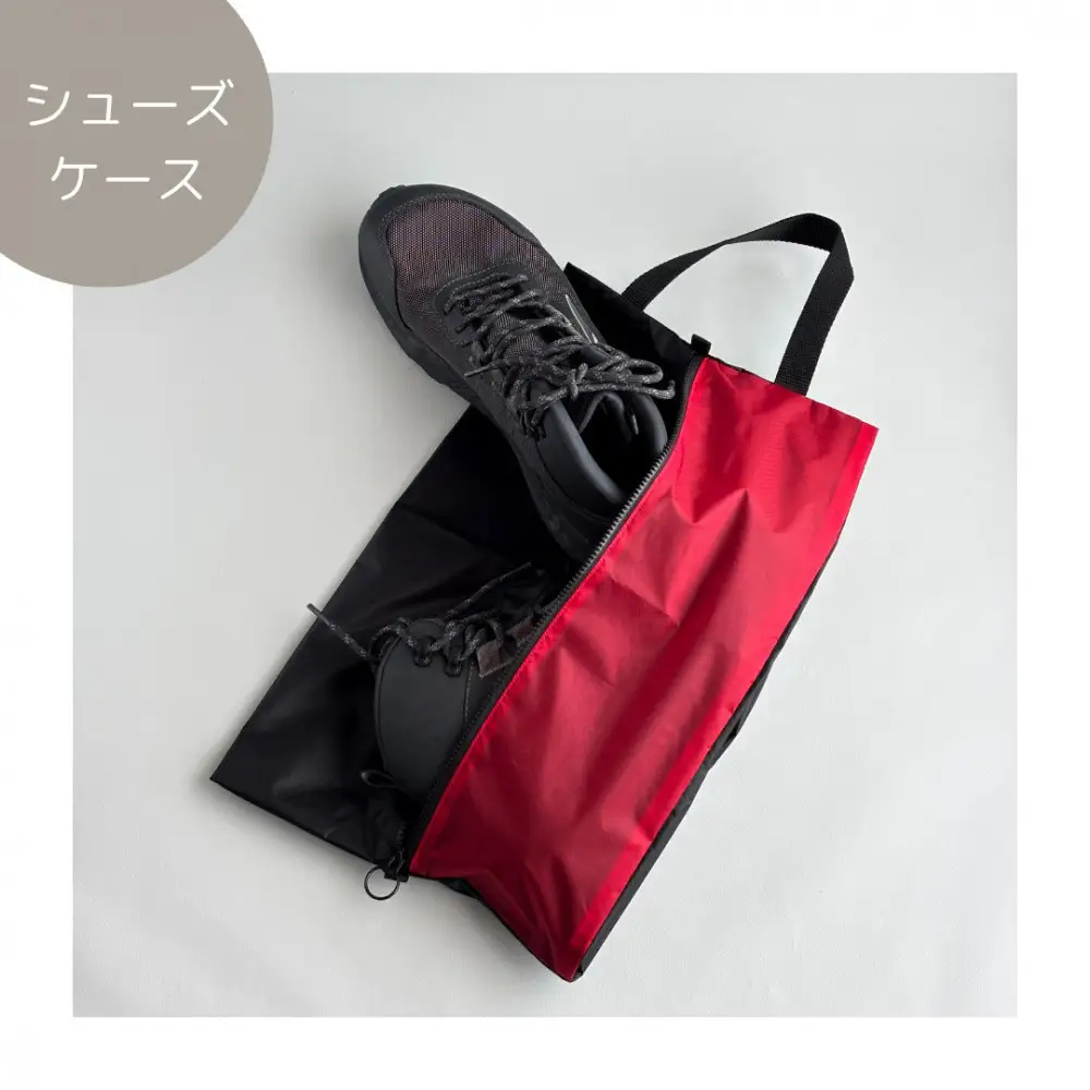 【Lサイズ・赤】軽量ナイロン登山靴ケース　　シューズケース　着替えポーチ　旅行用　アウトドア　ショートブーツ