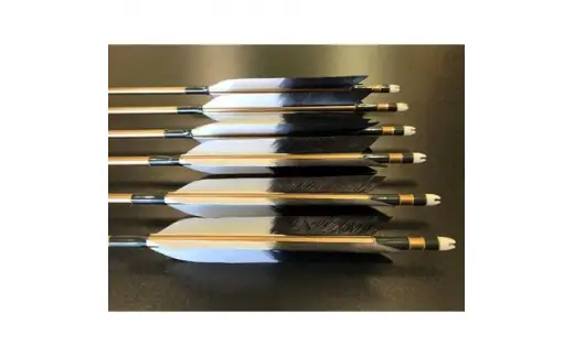 弓道 矢 七面鳥 アルミ矢 2014 シャフト 茶色 矧ぎ糸 黒系 6本組