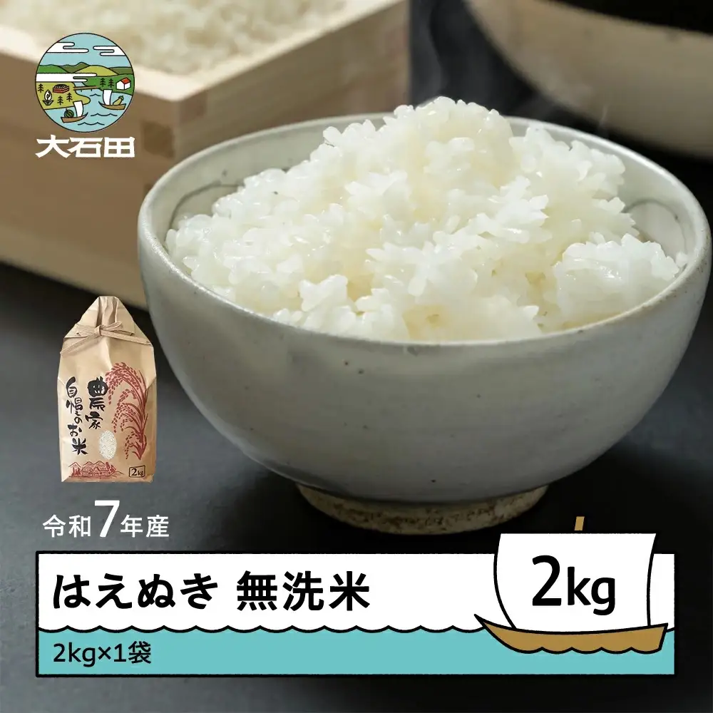 令和7年産 はえぬき  無洗米 順次発送 2kg 2kg×1袋 山形県産 ap-hamxa2-0