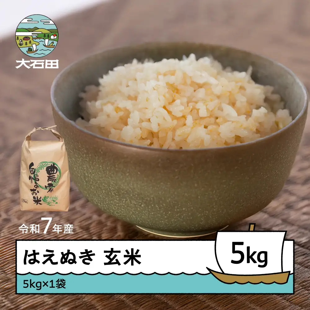 令和7年産 はえぬき  玄米 順次発送 5kg 5kg×1袋 山形県産 ap-hagxa5-0