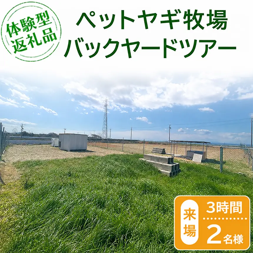 【体験型返礼品】ペットヤギ牧場バックヤードツアー（来場/3時間/2名）（愛知ヤギ農場）