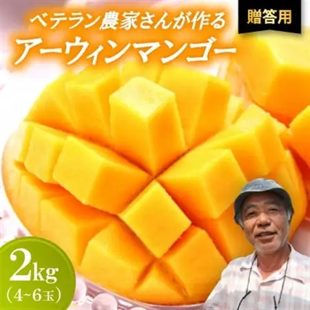 【2027年7月から順次発送・贈答用】ベテラン農家さんが作る アーウィンマンゴー2kg(4～6玉)【配送不可地域：離島】【1695286】