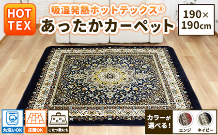 吸湿発熱ホットテックスR あったかカーペット 正方形 190×190cm 1枚 A-34921S