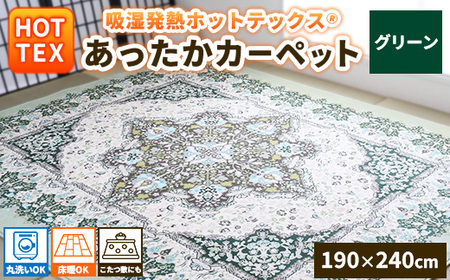 【数量限定】吸湿発熱ホットテックスR あったかカーペット 長方形 190×240cm 1枚 SH-3152R GR