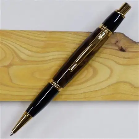 木製ボールペン(百木ペン)ギャツビー　黒柿・チタン金金具【配送不可地域：離島・沖縄県】【1400096】