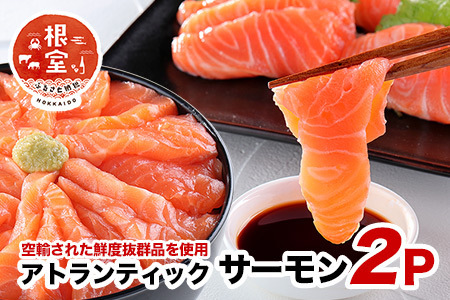 【生食可】アトランティックサーモン2P(計400g～500g前後） G-24001