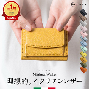三つ折り財布 レディース  MURA イエロー｜三つ折り