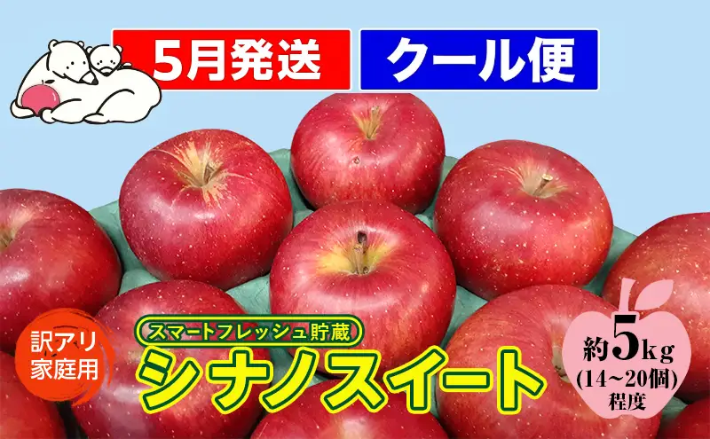りんごシナノスイート 訳あり家庭用 青森県産 りんご【約5kg】【クール便】