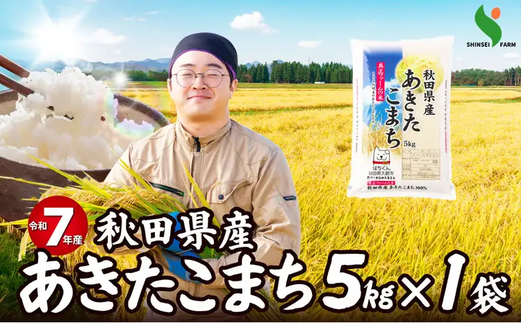 【令和7年産】秋田県産「あきたこまち」 5kg　50P9025
