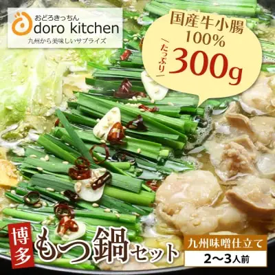 Z69-03 おどろきっちん 博多もつ鍋セット(九州味噌仕立て) 2～3人前 もつ鍋