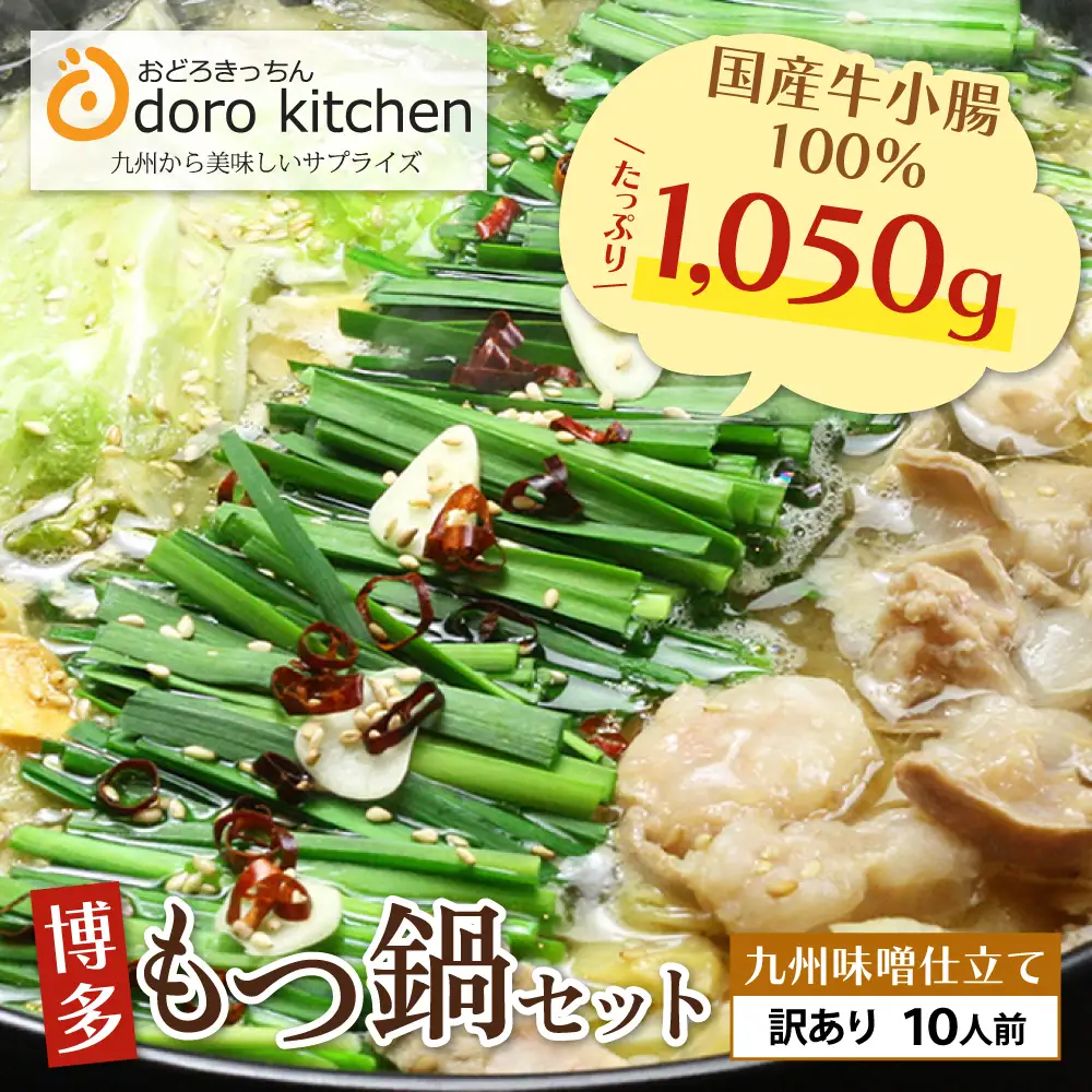 Z69-08 おどろきっちん 【訳あり】もつ鍋(味噌)10人前 訳あり