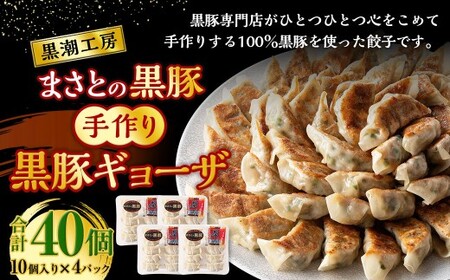＜黒豚手作りギョーザセット 40個＞2か月以内に順次出荷 220g×4パック ギョウザ 餃子 ぎょうざ 黒豚 惣菜 おかず 冷凍 宮崎県 高鍋町【c1528_ks】
